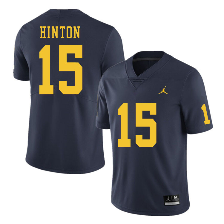 Men #15 Christopher Hinton Michigan Wolverines College Football Jerseys Sale-Navy